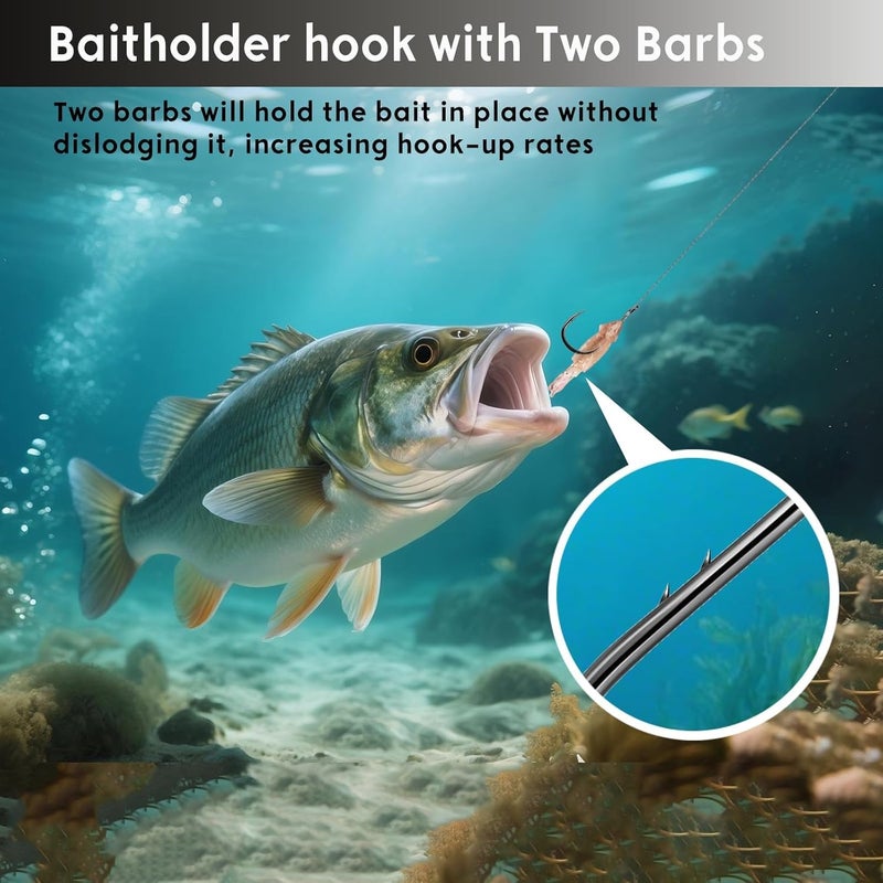 FishTrip Octopus Baitholder Fishing Hooks, 50/100pcs Sharp Barbed High Carbon Steel Offset Circle Hooks for Freshwater Saltwater - Image 4